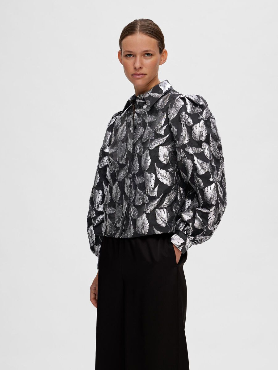 Selected FLORAL JACQUARD SHIRT, Silver, highres - 16093259_Silver_003.jpg