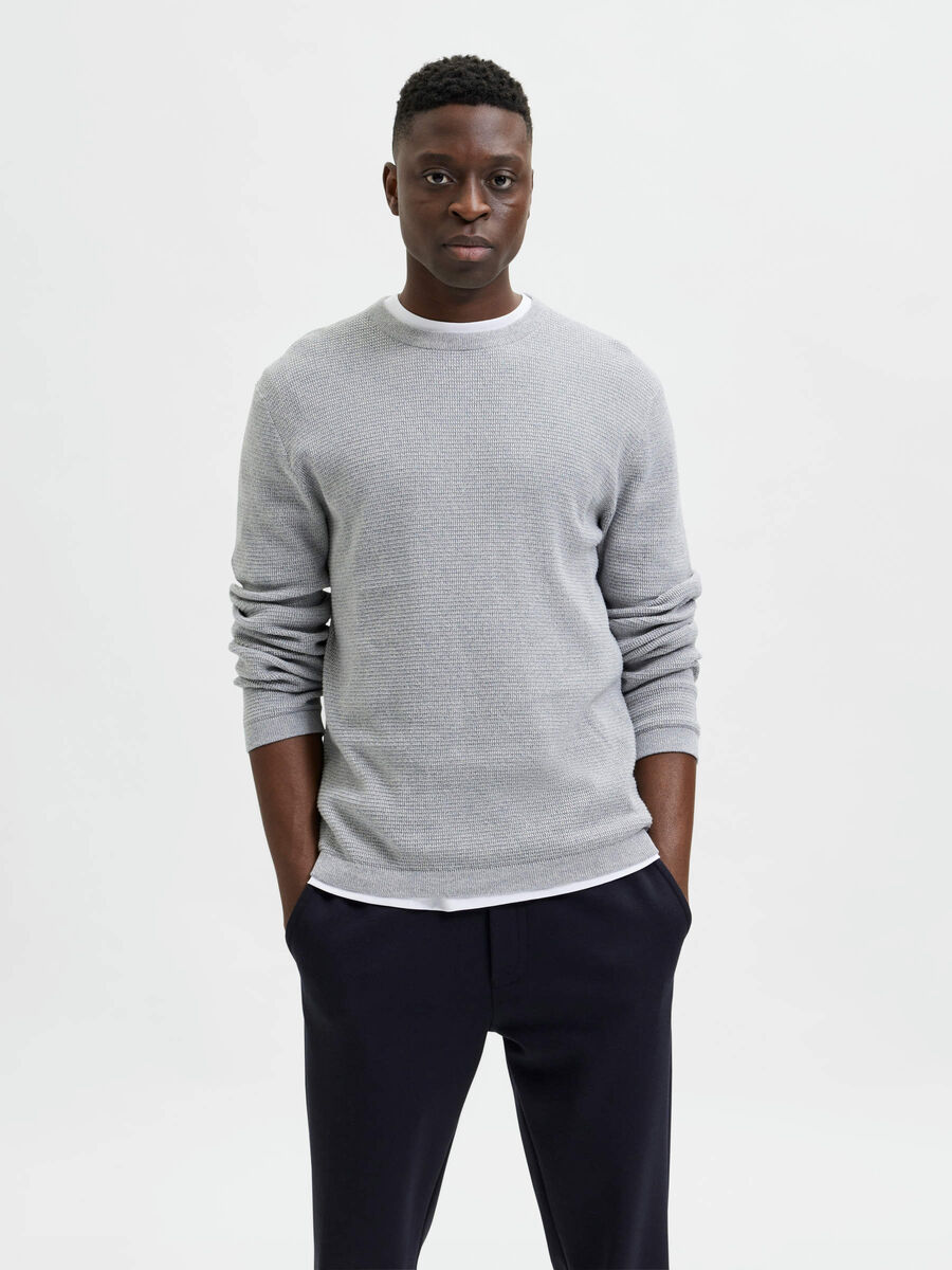 Selected WAFFLE KNIT PULL, Tradewinds, highres - 16079776_Tradewinds_853674_003.jpg