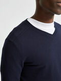 Selected PIMA COTTON V-NECK JUMPER, Navy Blazer, highres - 16074683_NavyBlazer_779177_006.jpg