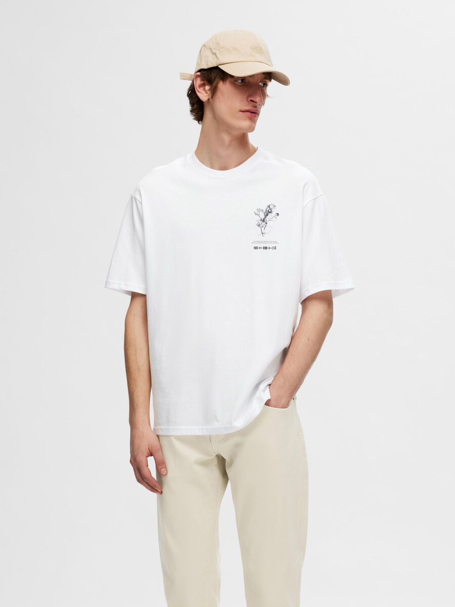 Selected PRINTED COTTON T-SHIRT, Bright White, highres - 16094622_BrightWhite_003.jpg