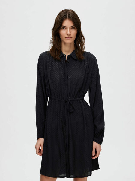 Selected TEXTURED SHIRT DRESS, Black, highres - 16090427_Black_003.jpg