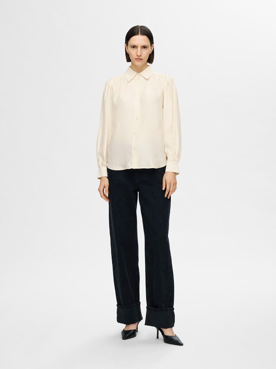Selected À MANCHES LONGUES CHEMISE EN SATIN, Birch, highres - 16095050_Birch_005.jpg
