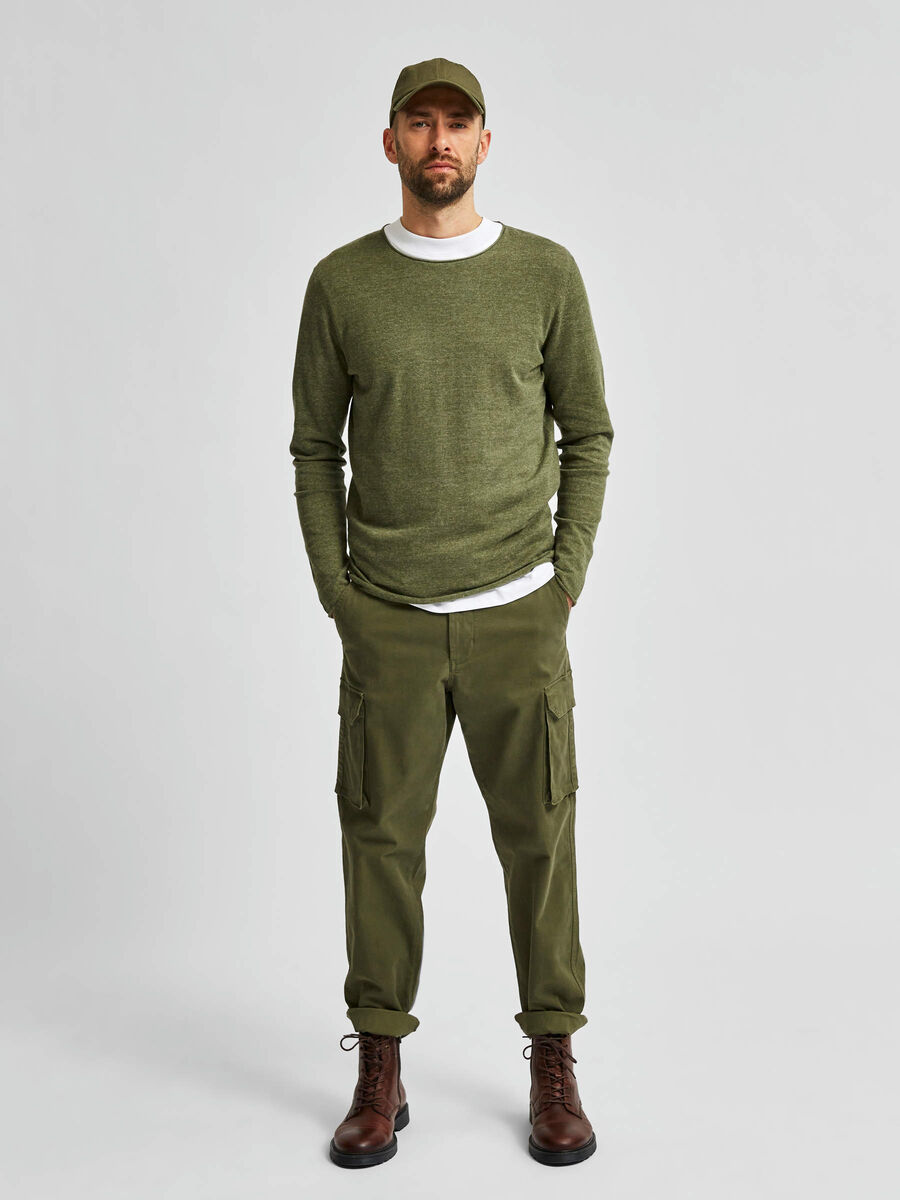 Selected CREW NECK PULLOVER, Agave Green, highres - 16047649_AgaveGreen_712328_005.jpg