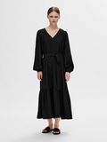 Selected VISCOSE BLEND MAXI DRESS, Black, highres - 16095449_Black_003.jpg