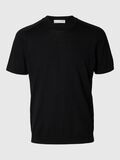 Selected 100% MERINOWOL T-SHIRT, Black, highres - 16096370_Black_001.jpg