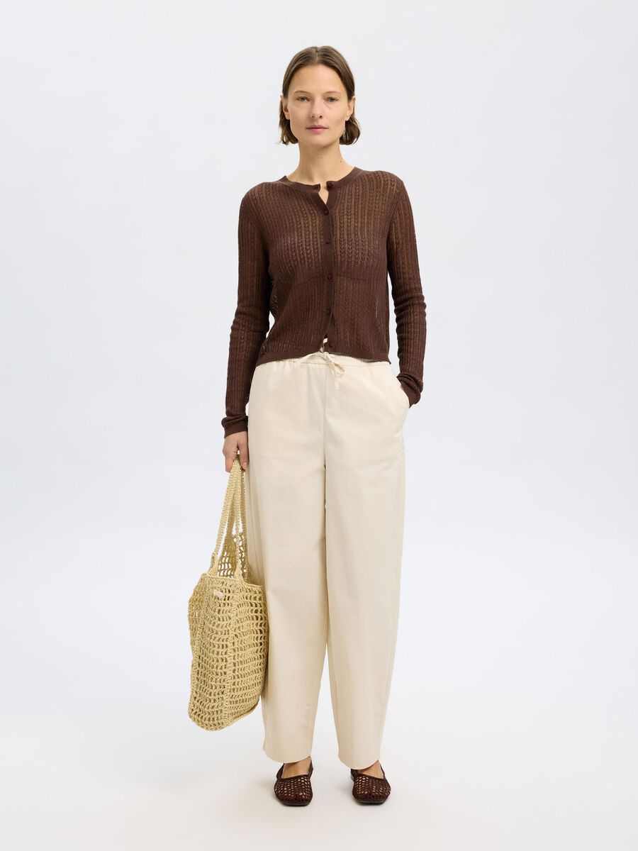 Selected HAMPBLANDING STRIKKET CARDIGAN, Chestnut, highres - 16097993_Chestnut_005.jpg