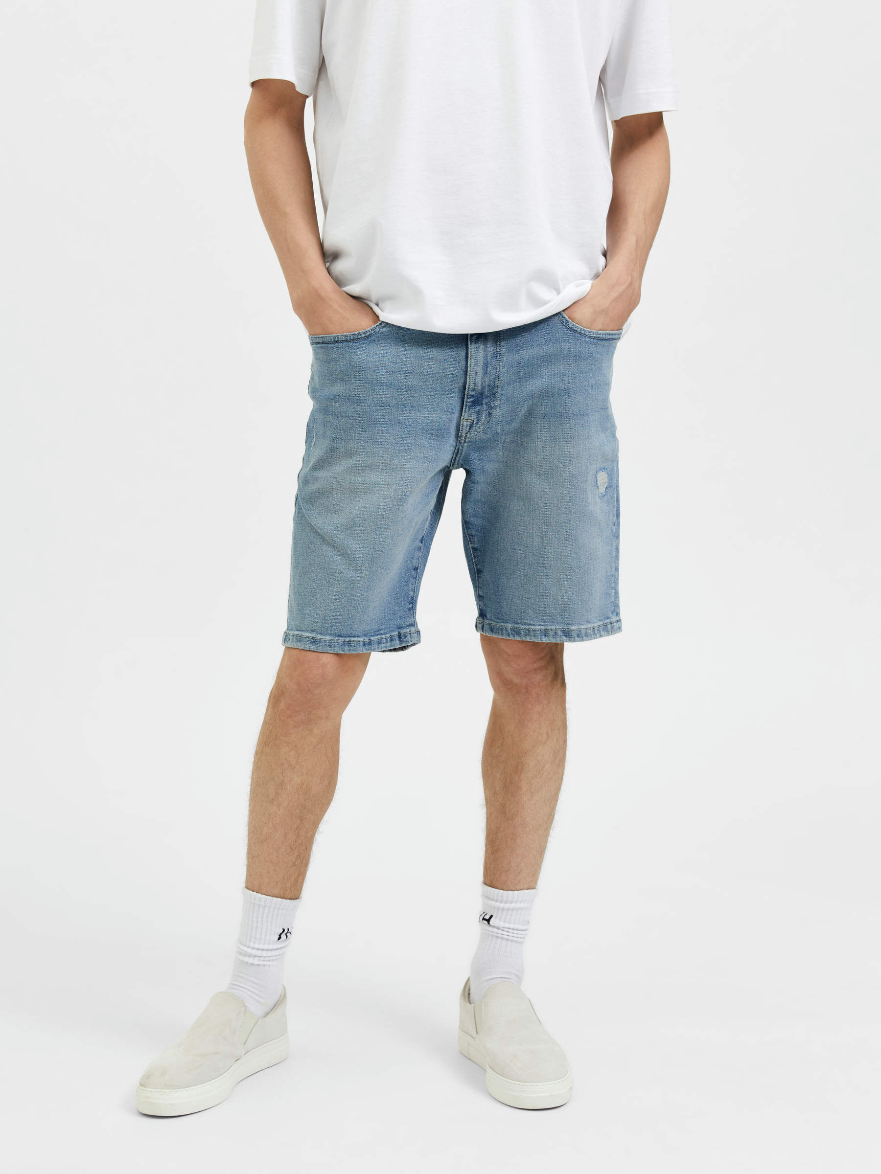 Comfort stretch denim shorts | Selected
