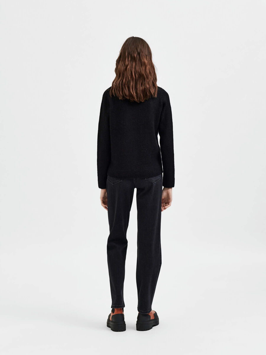 Selected ZACHTE WOLLEN SWEATER, Black, highres - 16069918_Black_004.jpg