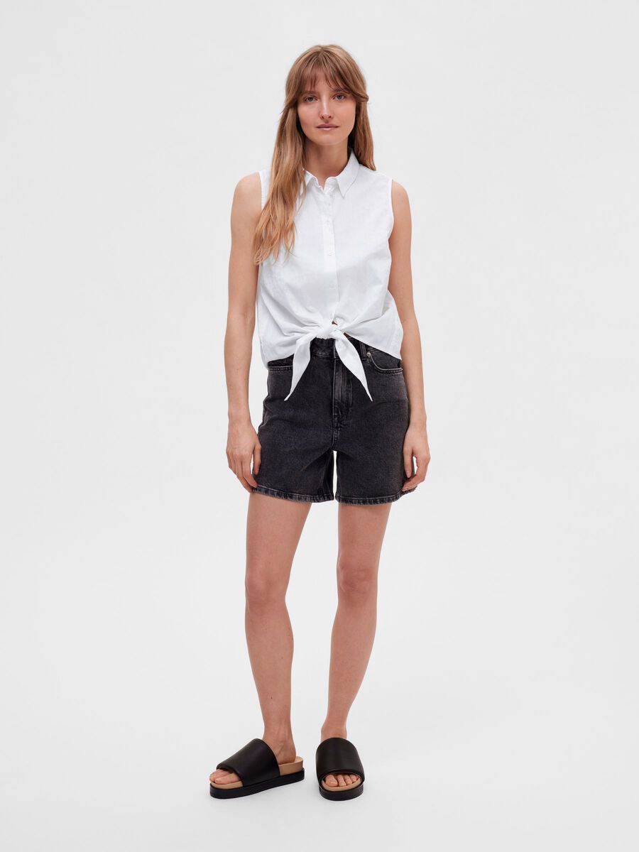 Selected KNOTTED SLEEVELESS TOP, Bright White, highres - 16090018_BrightWhite_005.jpg