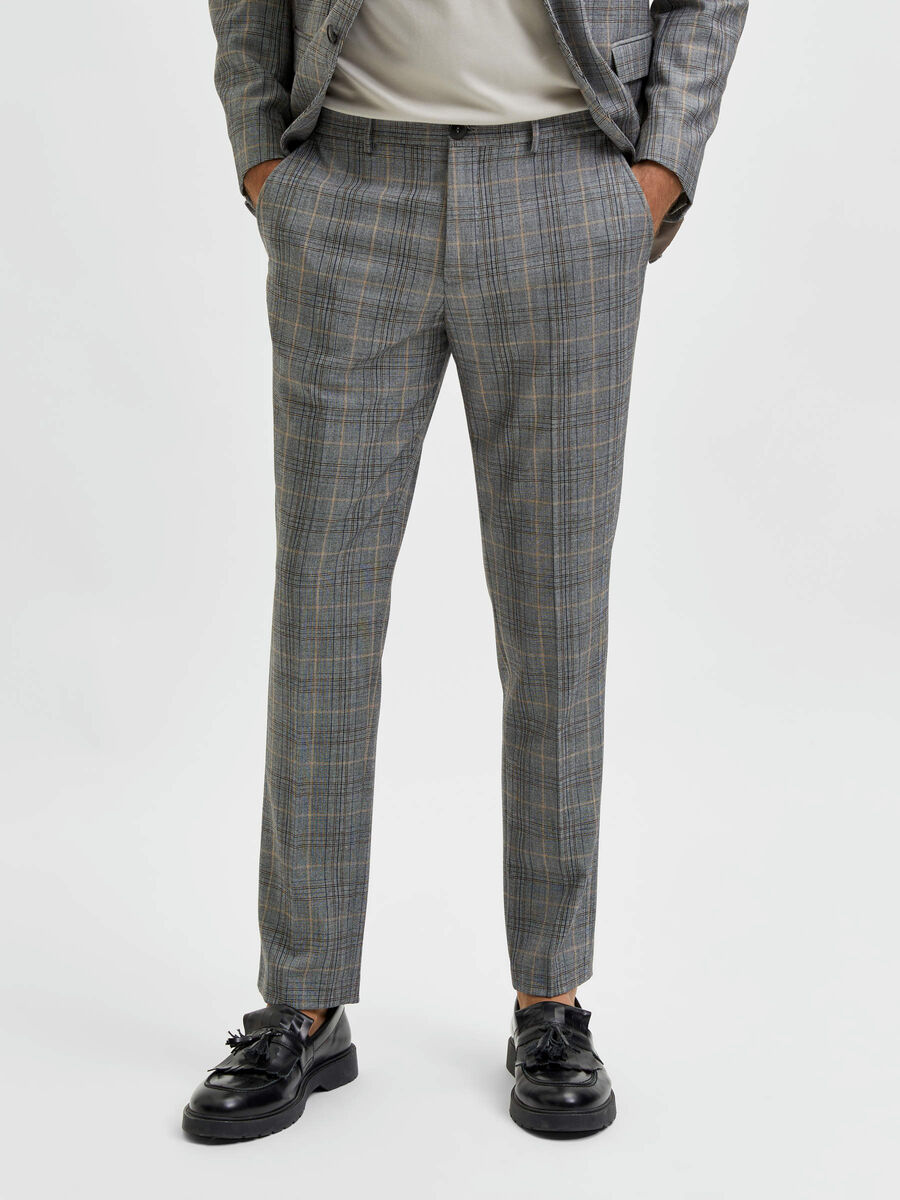 Selected CHECKED TROUSERS, Light Gray, highres - 16082648_LightGray_903235_003.jpg