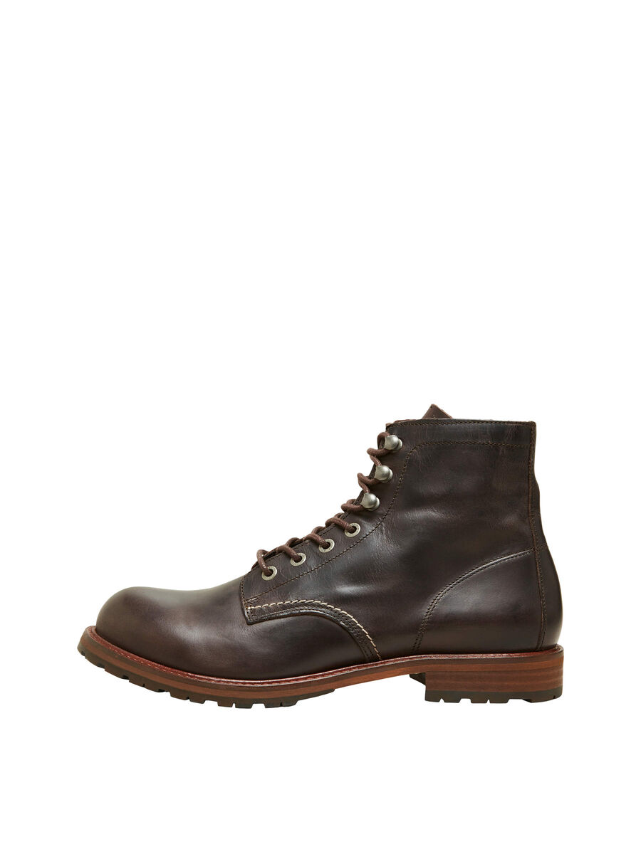 Selected MET VETERSLUITING LEREN LAARZEN, Chocolate Brown, highres - 16081335_ChocolateBrown_001.jpg