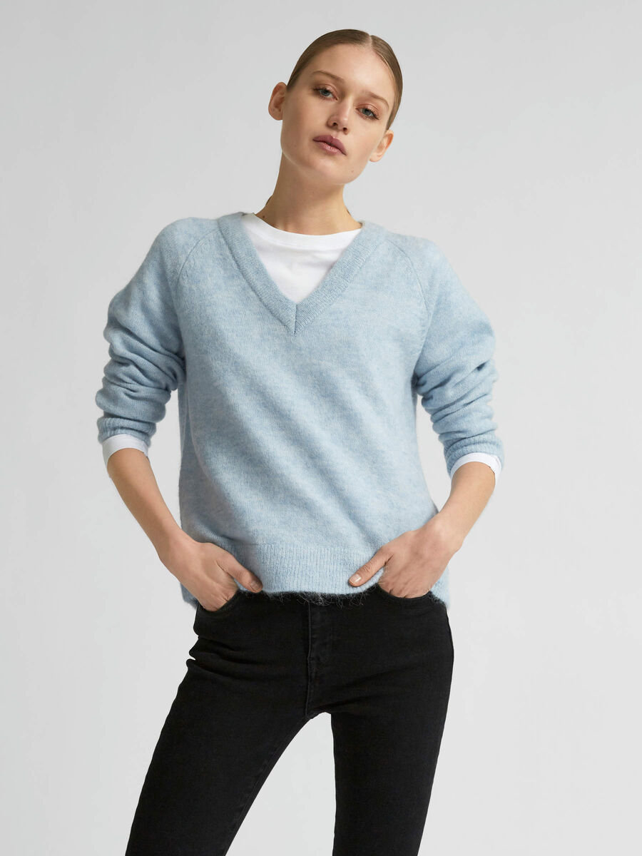 Selected V-AUSSCHNITT PULLOVER, Cashmere Blue, highres - 16075899_CashmereBlue_003.jpg