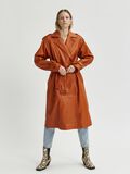 Selected DREW OVERSIZED BÆLTET LÆDER TRENCHCOAT, Orange Pepper, highres - 16078725_OrangePepper_008.jpg