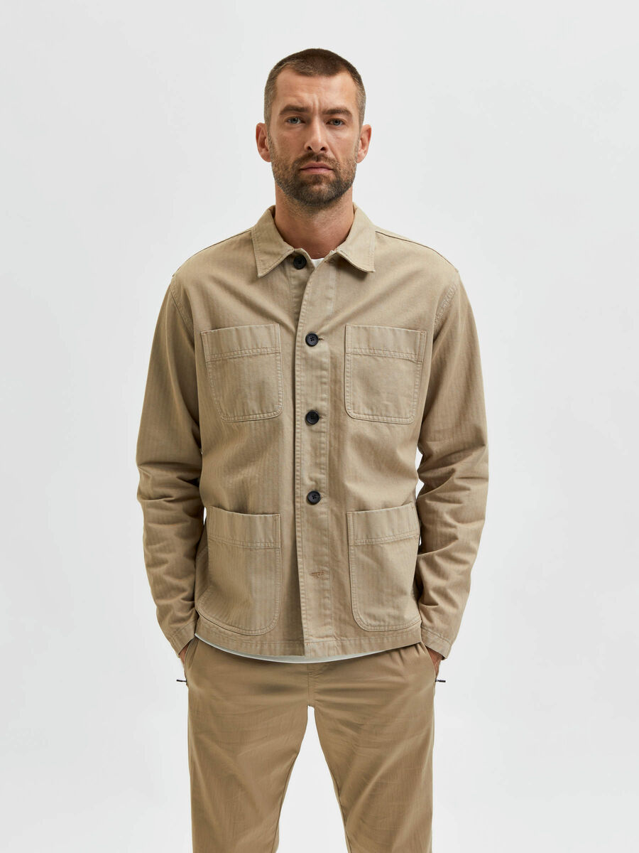 Selected LOOSE FIT OVERSHIRT, Crockery, highres - 16079965_Crockery_003.jpg