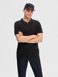 Selected KNITTED POLO SHIRT, Black, highres - 16092578_Black_008.jpg