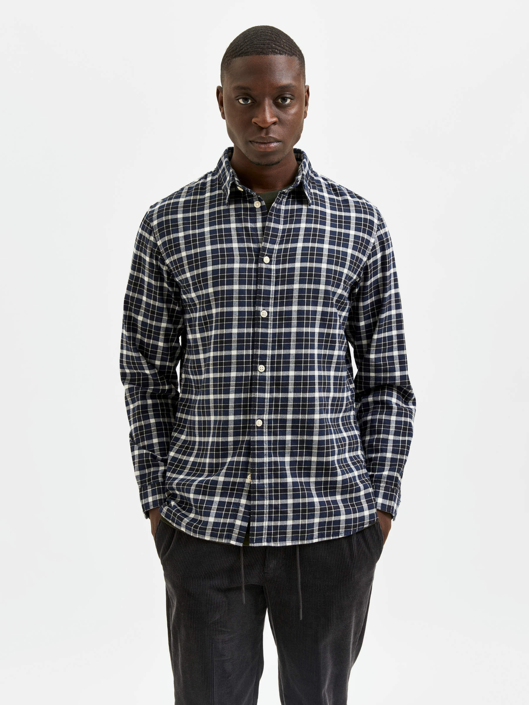 Checked long sleeved shirt | Selected