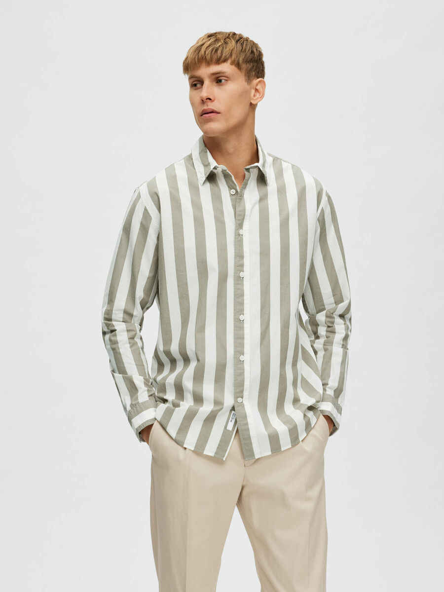 Selected DISEÑO A RAYAS CAMISA, Vetiver, highres - 16088289_Vetiver_003.jpg