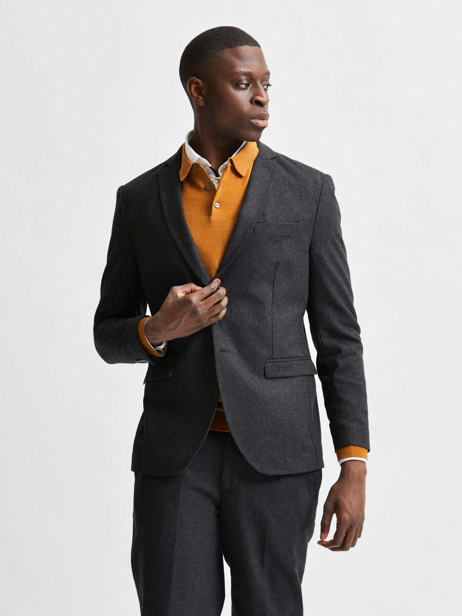 Selected MET ENKELE KNOPENRIJ BLAZER, Antracit, highres - 16080811_Antracit_003.jpg