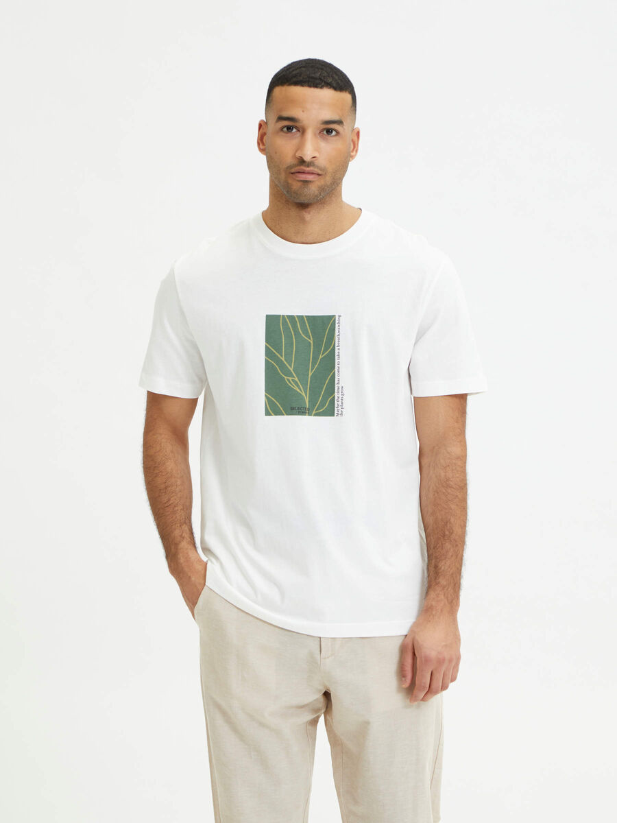 Selected PRINTED T-SHIRT, Bright White, highres - 16084688_BrightWhite_932714_003.jpg