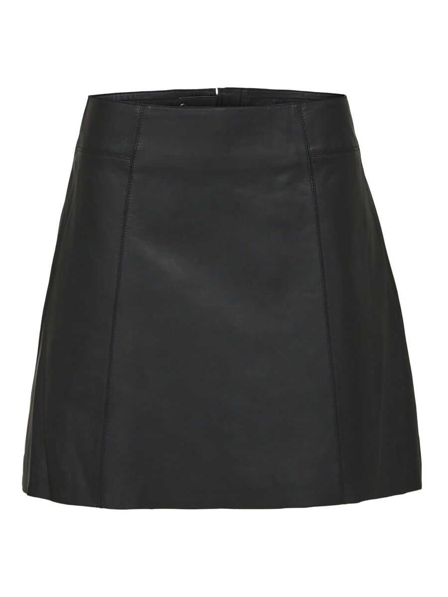 Selected PETITE - LAMS LEREN ROK, Black, highres - 16079320_Black_001.jpg