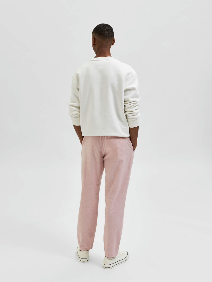 Selected LINEN BLEND TROUSERS, Ash Rose, highres - 16083584_AshRose_915023_004.jpg