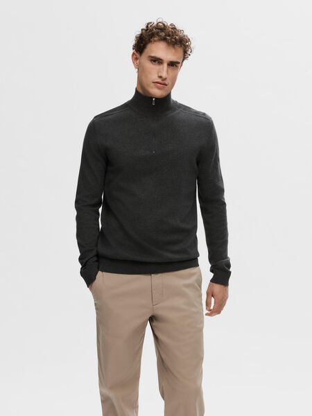 Selected HALF-ZIP KNITTED JUMPER, Antracit, highres - 16074687_Antracit_779218_003.jpg