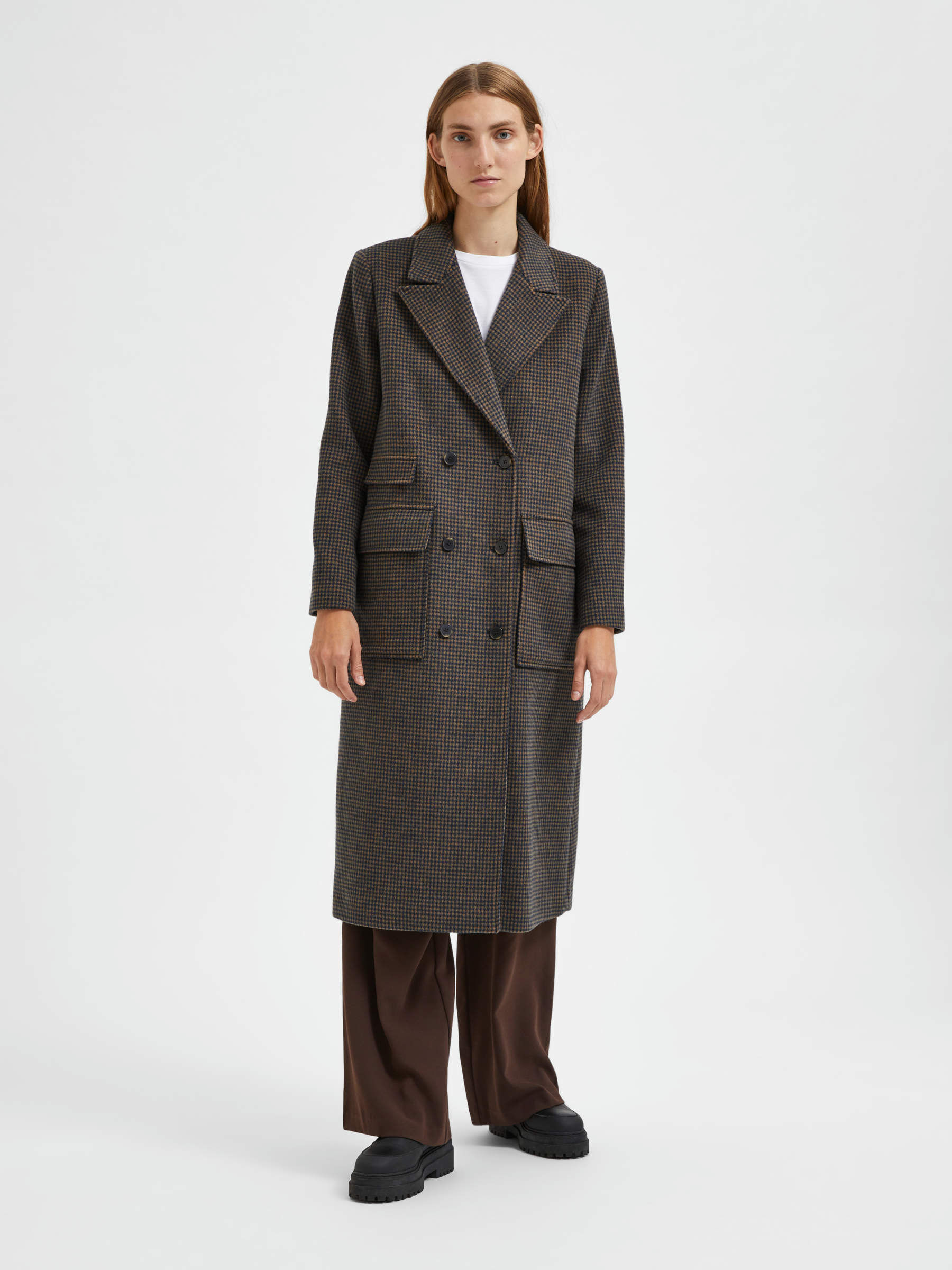 Ganni hotsell checked coat