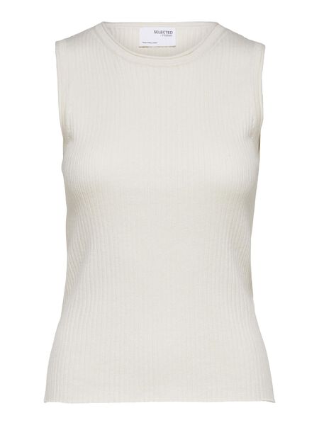 Selected SLEEVELESS KNITTED TOP, Birch, highres - 16089110_Birch_1016346_001.jpg