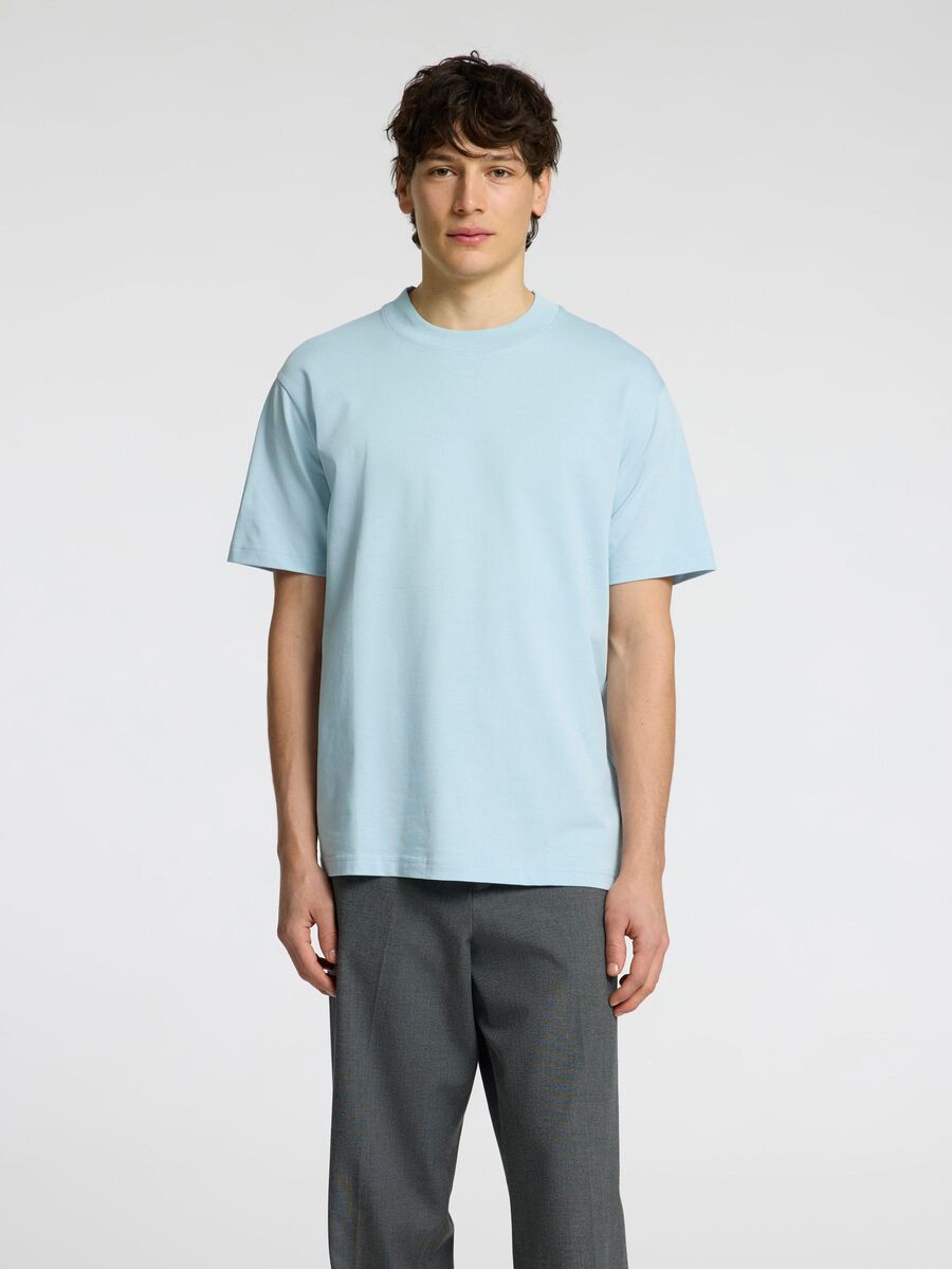Selected SHORT-SLEEVED RELAXED FIT T-SHIRT, Winter Sky, highres - 16077385_WinterSky_003.jpg