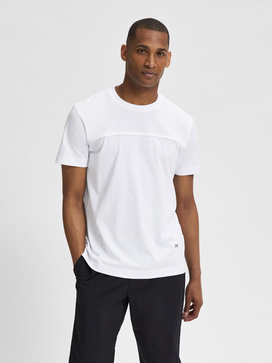 Selected KORTÆRMET T-SHIRT, Bright White, highres - 16081182_BrightWhite_003.jpg