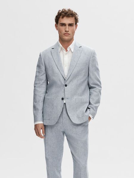 Selected NORMAL PASSFORM LINBLANDING BLAZER, Light Blue, highres - 16092961_LightBlue_003.jpg