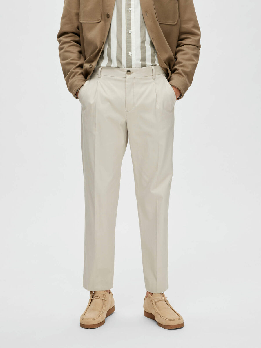 Selected REGULAR FIT PANTALON, Egret, highres - 16088587_Egret_003.jpg