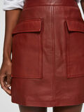 Selected FRONT POCKET - LEATHER SKIRT, Fired Brick, highres - 16072764_FiredBrick_006.jpg