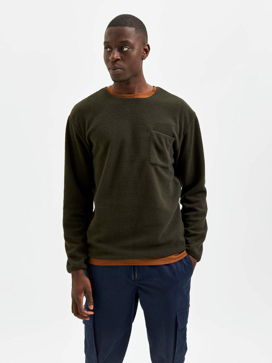Selected MOLLETON SWEAT-SHIRT, Rosin, highres - 16081983_Rosin_003.jpg