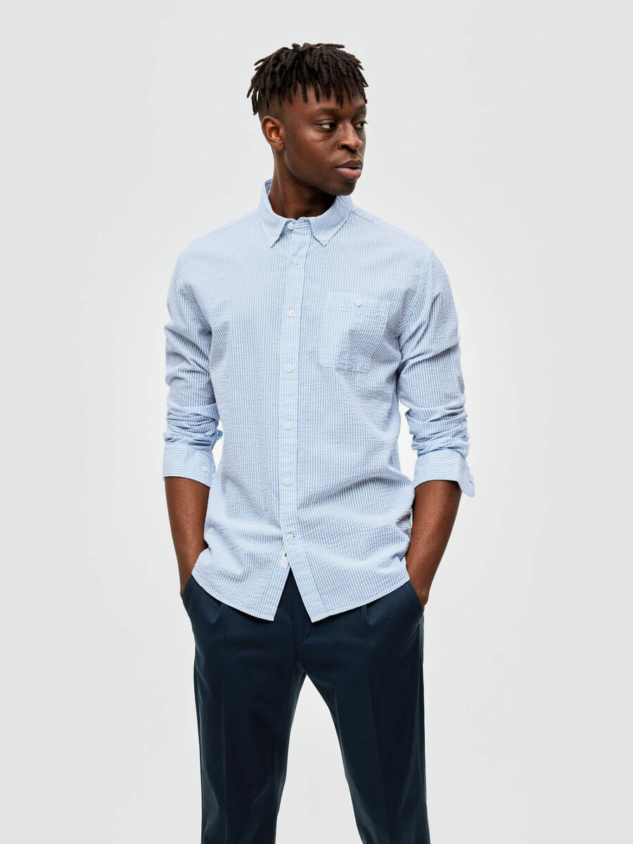 Selected TEXTURED SHIRT, Cashmere Blue, highres - 16088290_CashmereBlue_999480_003.jpg