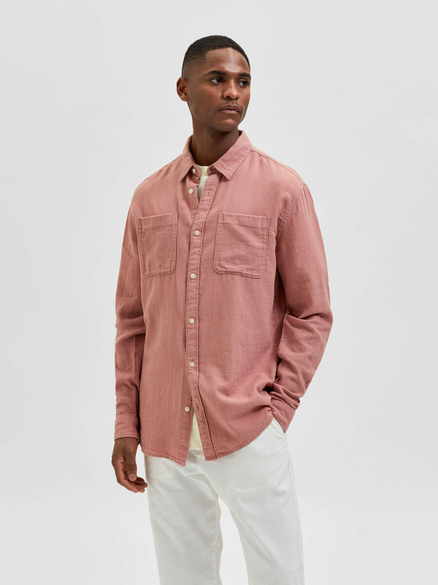 Selected LINEN BLEND SHIRT, Ash Rose, highres - 16083827_AshRose_003.jpg
