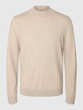 Selected 100% MERINO WOOL MOCK-NECK JUMPER, Oatmeal, highres - 16096253_Oatmeal_001.jpg