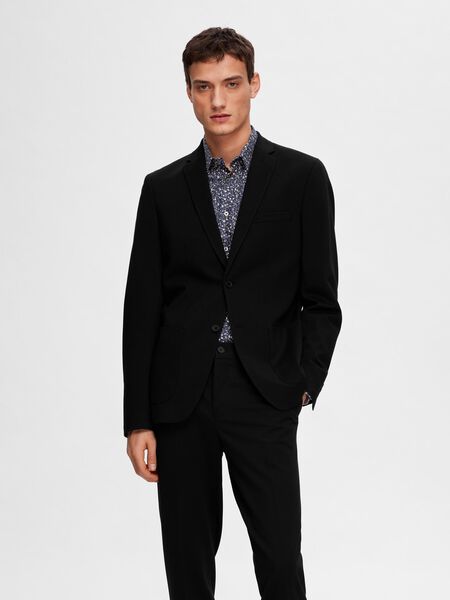 Selected MEZCLA DE VISCOSA, CORTE SLIM BLAZER, Black, highres - 16092484_Black_003.jpg