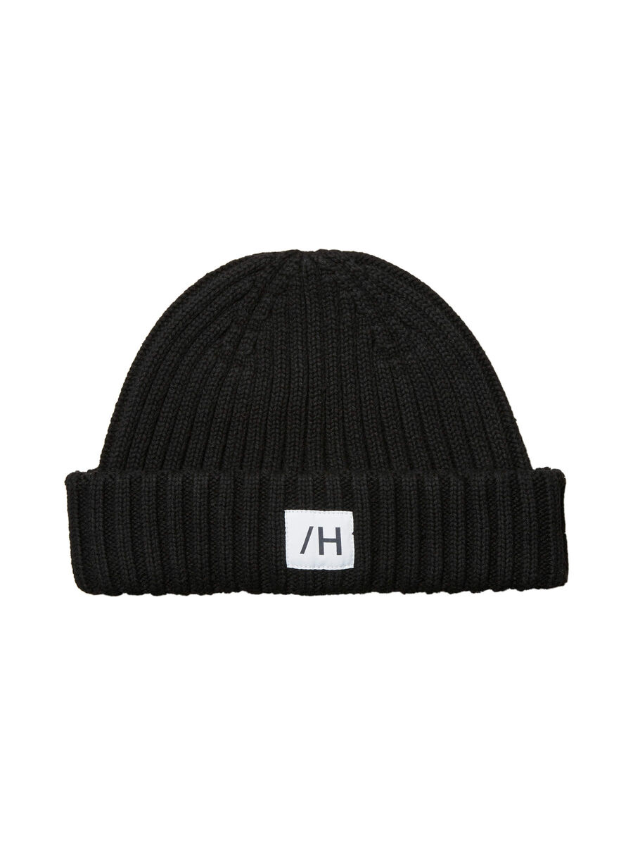 Selected ORGANIC COTTON RIB BEANIE, Black, highres - 16080466_Black_001.jpg