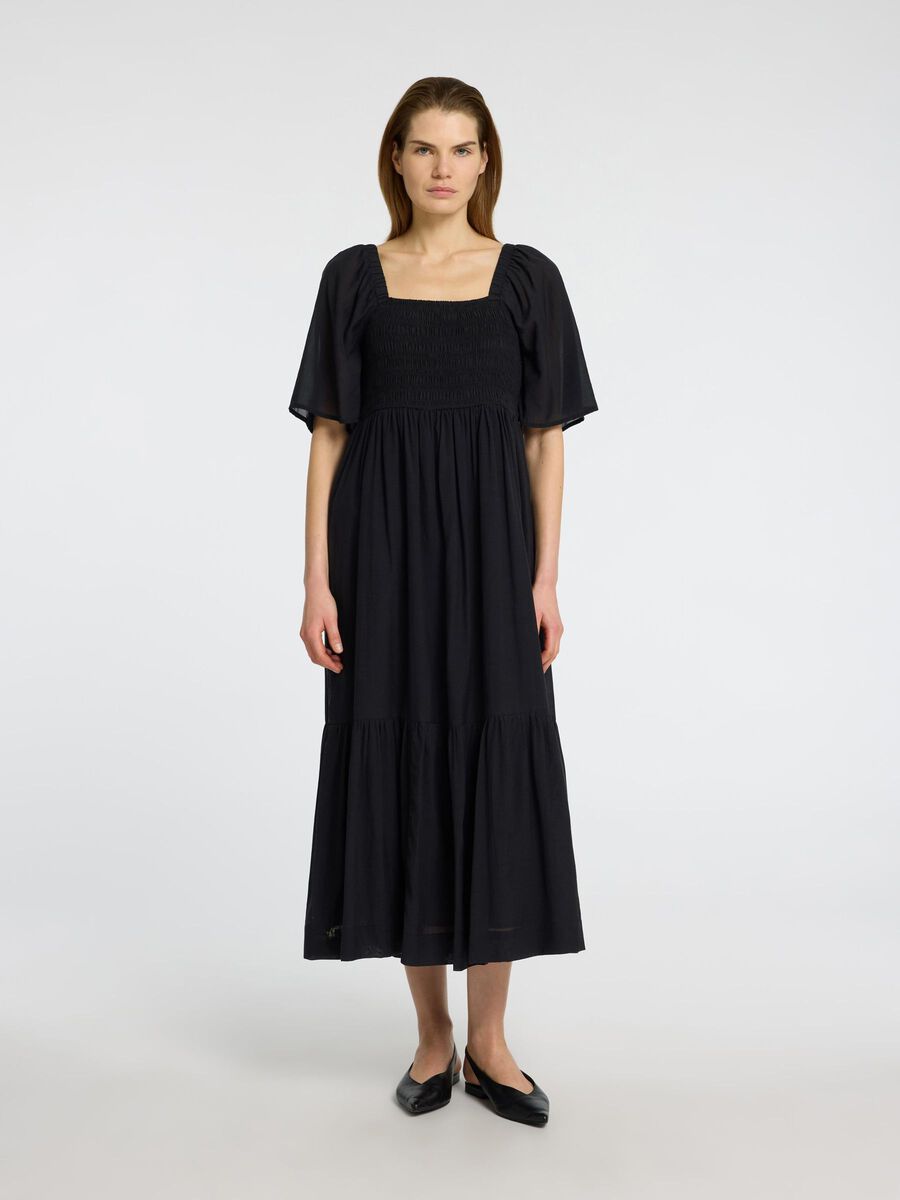 Selected SHORT SLEEVED MAXI DRESS, Black, highres - 16096725_Black_003.jpg