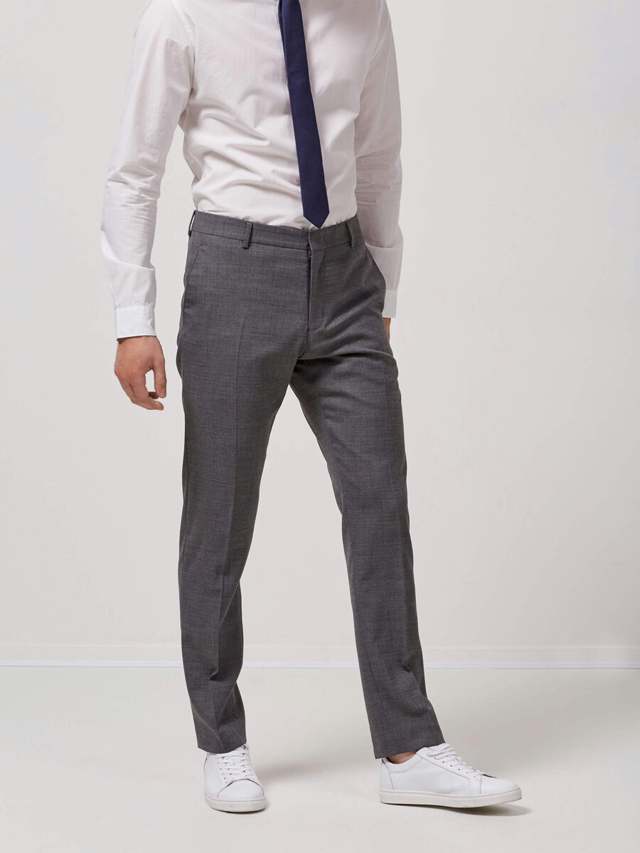 Selected SLIM FIT - BROEK, Medium Grey Melange, highres - 16054698_MediumGreyMelange_003.jpg