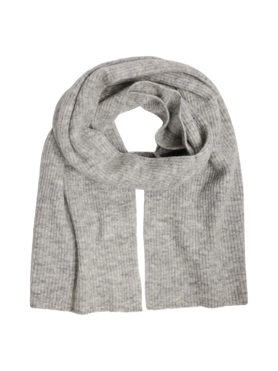 Selected KNITTED SCARF, Light Grey Melange, highres - 16086738_LightGreyMelange_001.jpg