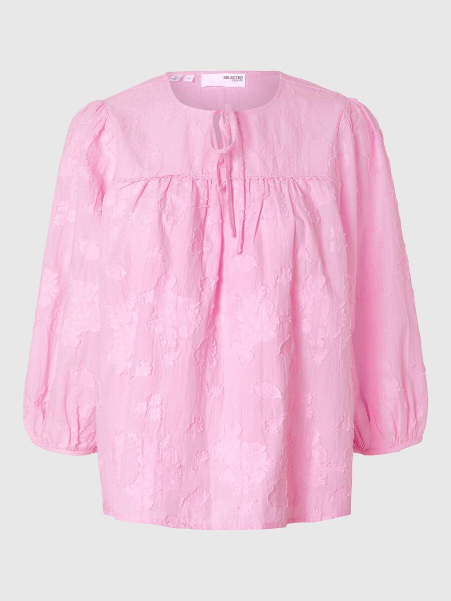 Selected TEXTURÉ BLOUSE MANCHES 3/4, Cradle Pink, highres - 16093988_CradlePink_001.jpg