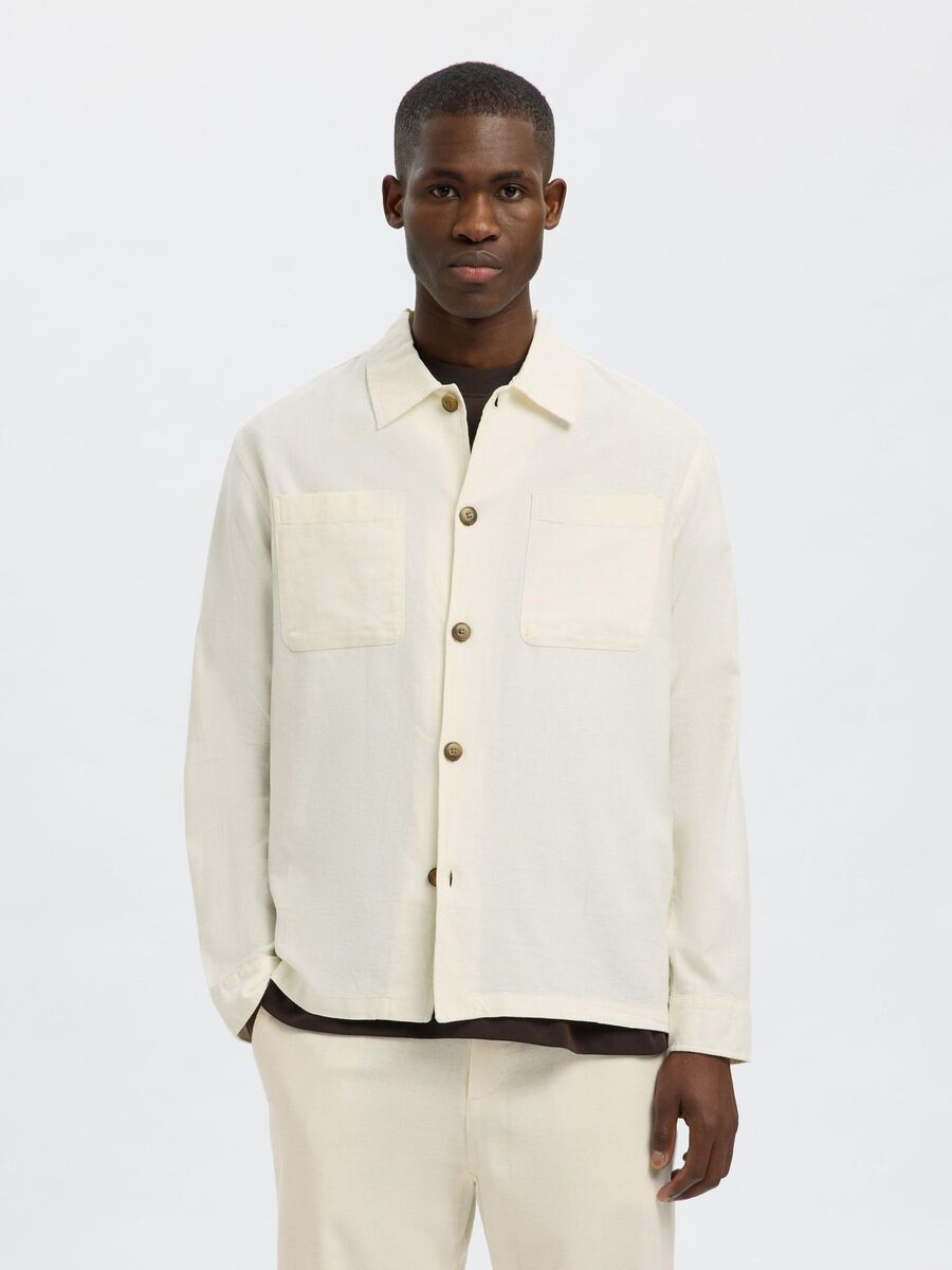 Selected LINEN BLEND OVERSHIRT, Cloud Dancer, highres - 16096220_CloudDancer_003.jpg