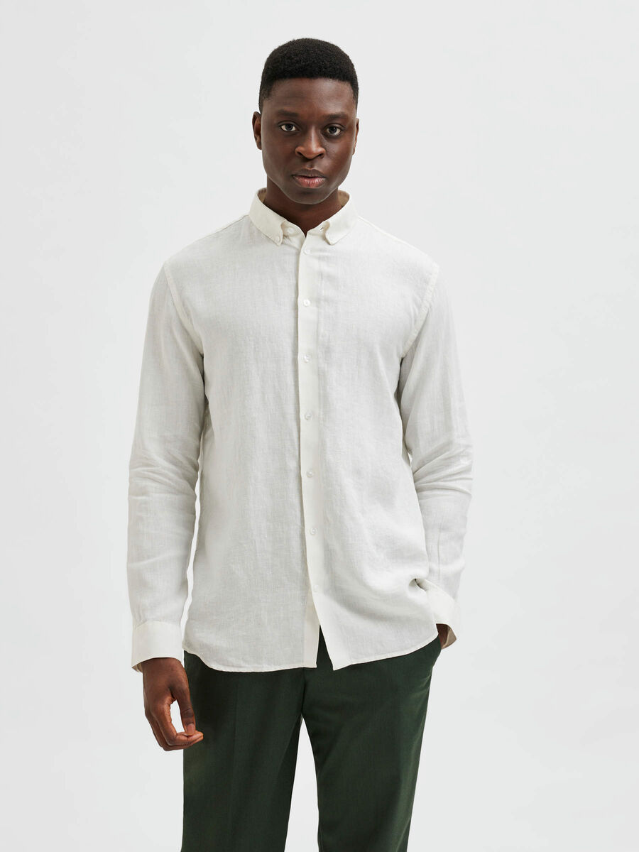 Selected LINEN SHIRT, Cloud Dancer, highres - 16083774_CloudDancer_003.jpg