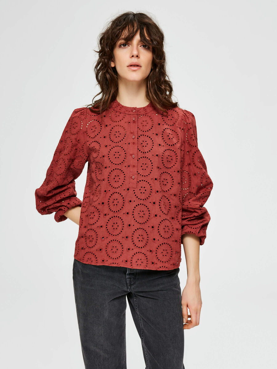 Selected BRODERIE ANGLAISE BLOUSE, Dusty Cedar, highres - 16075995_DustyCedar_003.jpg