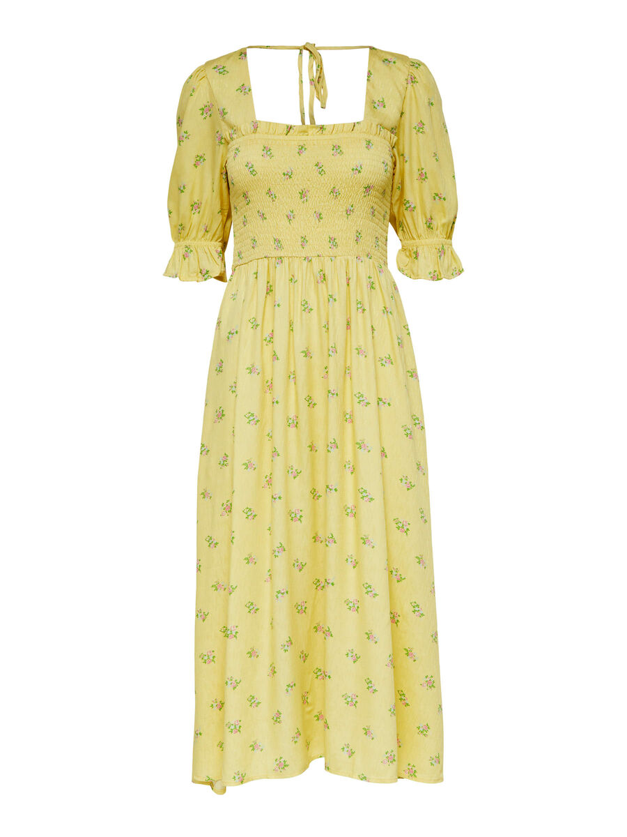 Selected BLOMSTRET MIDIKJOLE, Lemon Meringue, highres - 16084711_LemonMeringue_932540_001.jpg