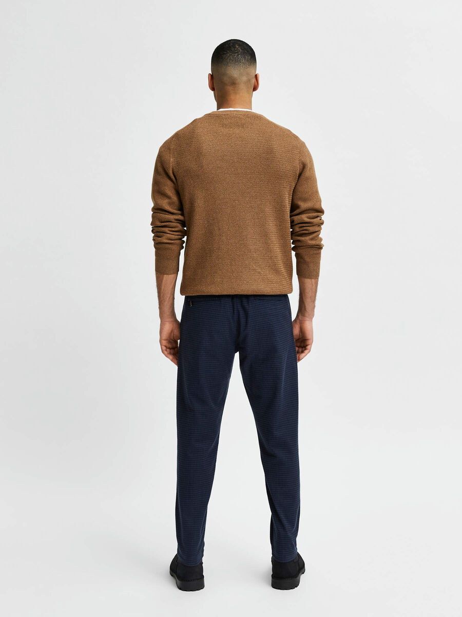 Selected FORMAL ORGANIC COTTON BLEND TROUSERS, Navy Blazer, highres - 16081374_NavyBlazer_887163_004.jpg