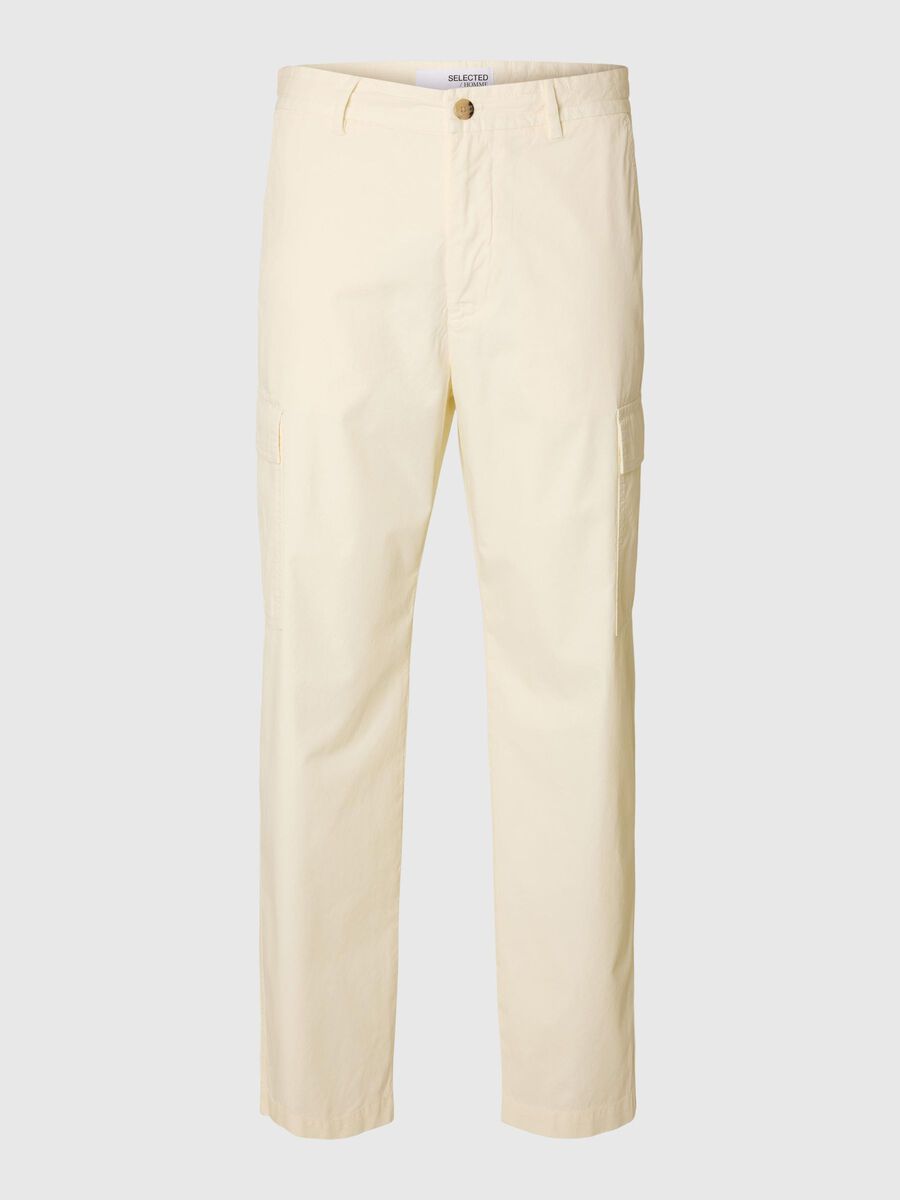 Selected LOOSE FIT CARGO TROUSERS, Egret, highres - 16099045_Egret_001.jpg