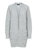 Selected LANG STRIKKET CARDIGAN, Light Grey Melange, highres - 16074480_LightGreyMelange_001.jpg